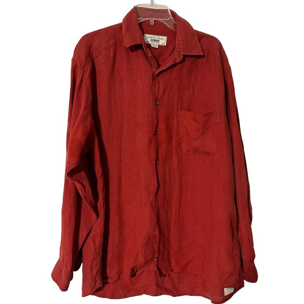Vintage Country Road Linen Shirt-Sz M
